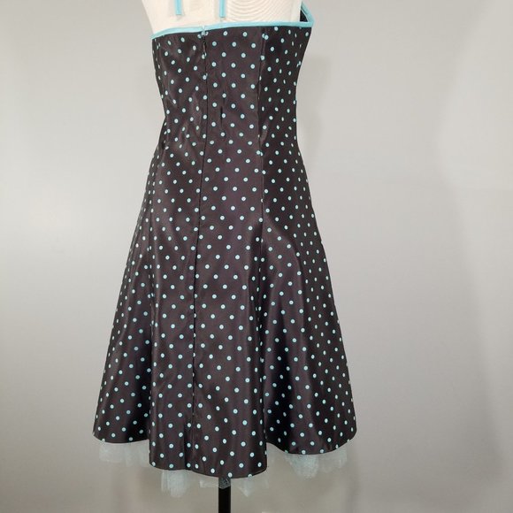 Vintage Gunne Sax Jessica McCLintock Halter Dress 7 Polka Dot Party Rockabilly - Picture 9 of 16